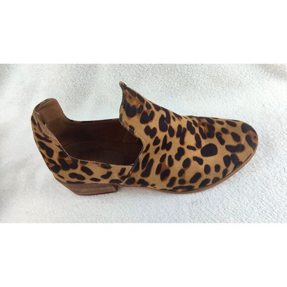 Shoe Boots Leather Leopard Print Low Heel - Picture 11 of 11